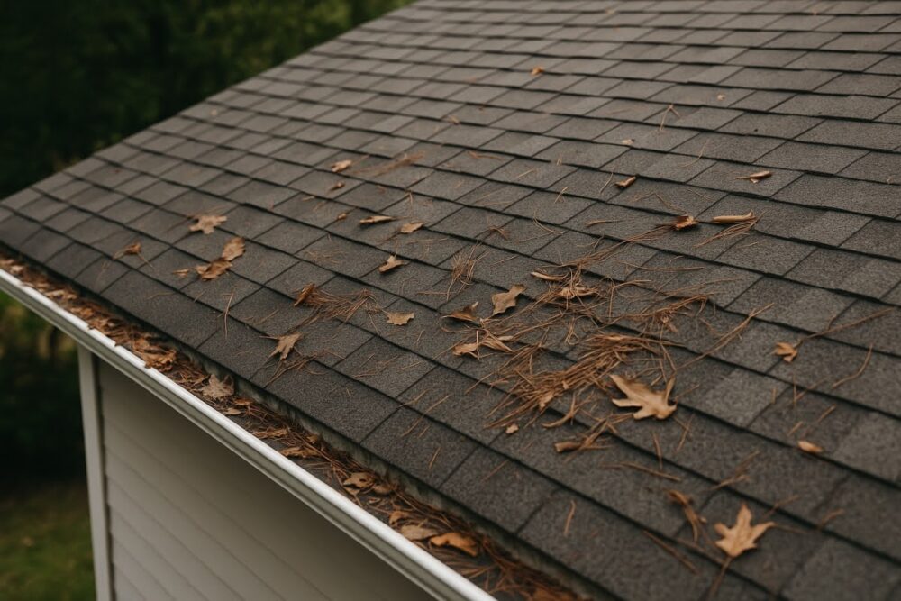 How to remove debris from the roof.