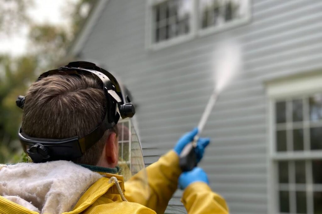 How to prepare for power washing.